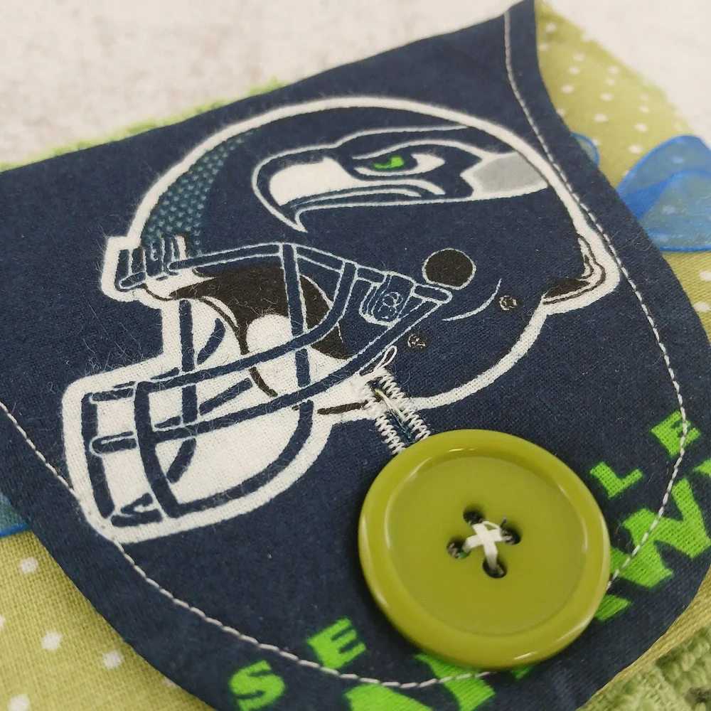 Seattle Seahawks Handmade Accessory Set – Pouch, Cord Keeper, ID Tag NFL
